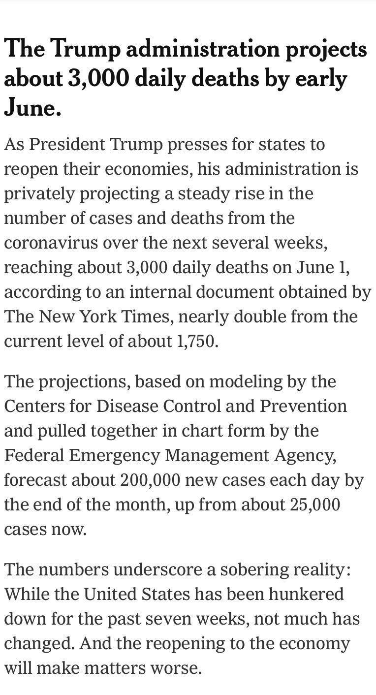 央视新闻■美媒:政府内部预测显示月底美国单日新增确诊案例可能会达20万