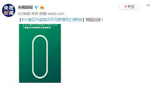 「时政」31省区市连续20天无新增死亡病例