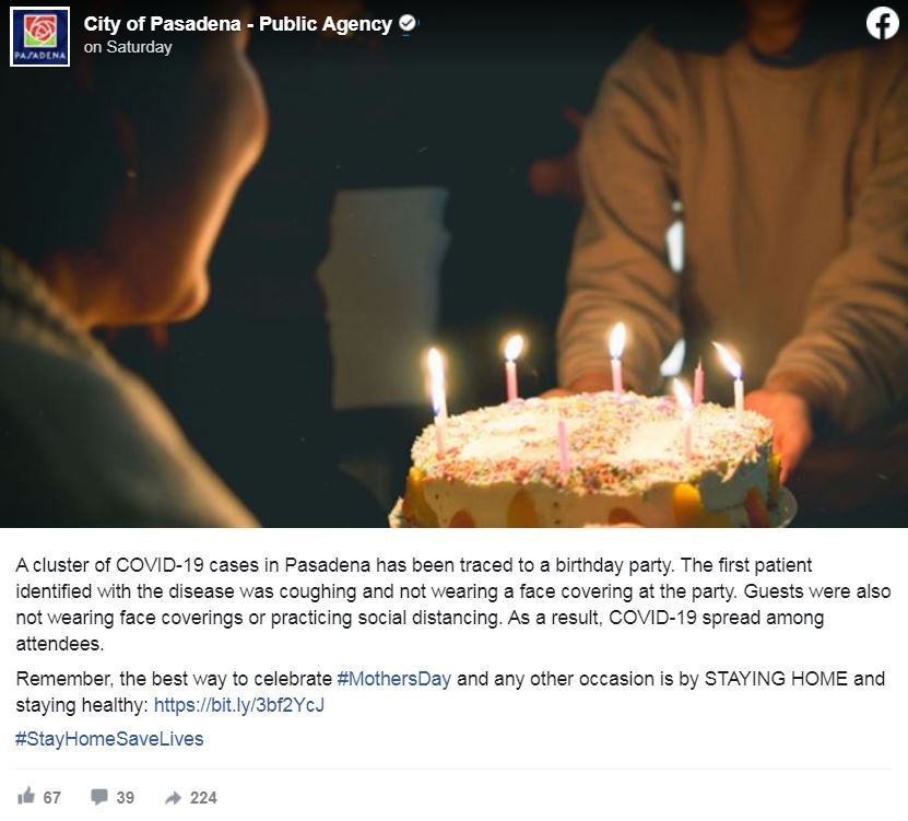 肺炎美国女子自称“可能得了新冠肺炎”还不戴口罩，一场生日派对5人确诊