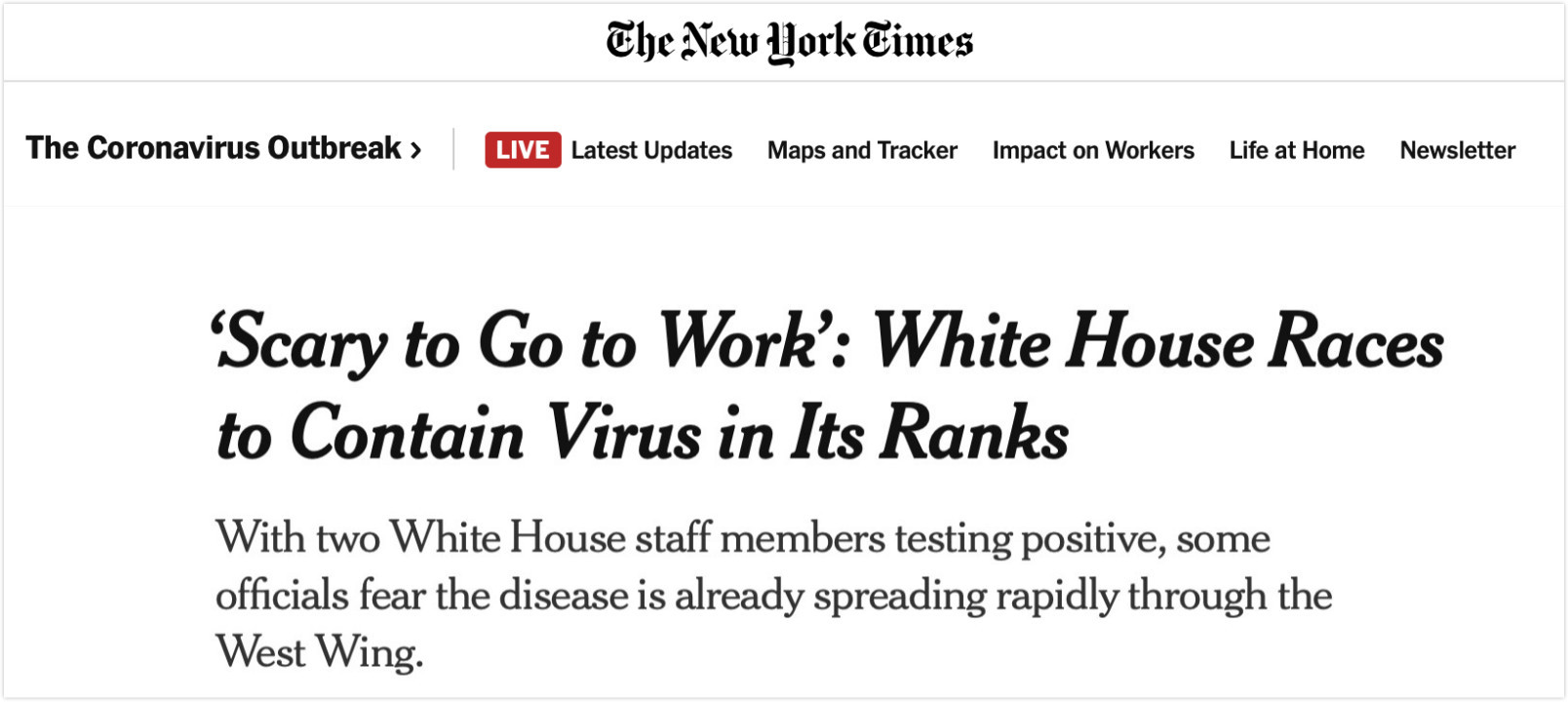 白宫美媒发问：如果白宫都成“疫区”如何保证民众复工安全？