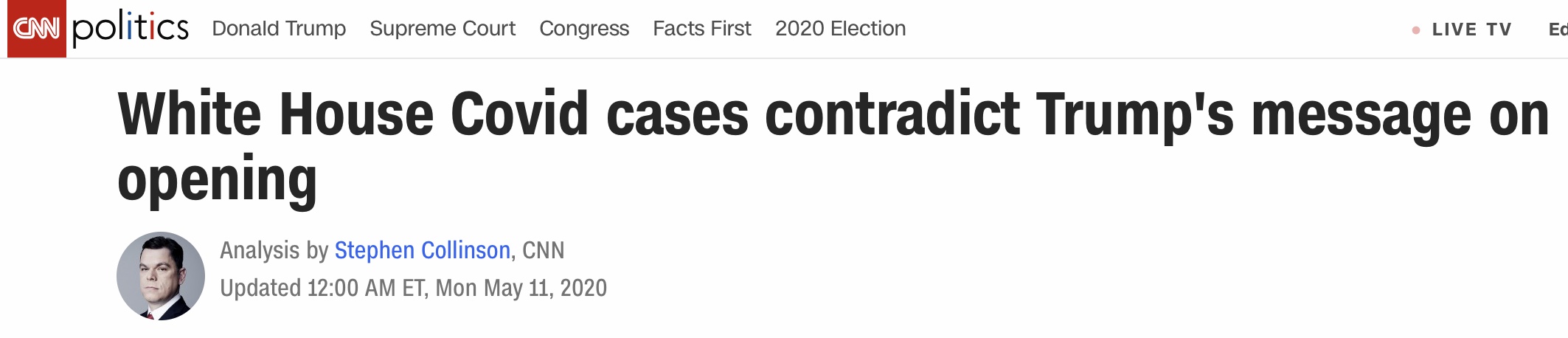 白宫美媒发问：如果白宫都成“疫区”如何保证民众复工安全？