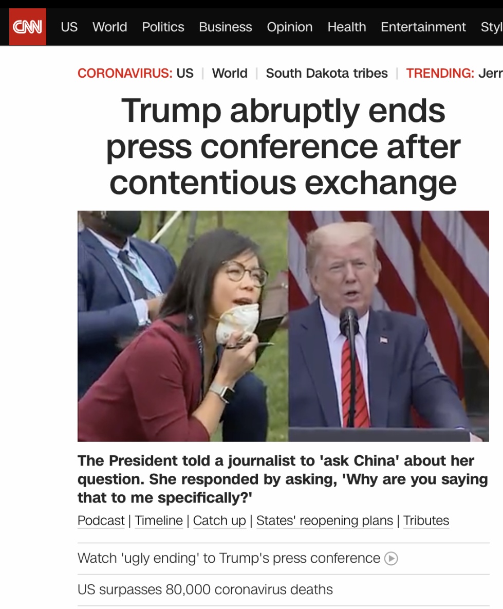 特朗普白宫记者会再出“幺蛾子” “问中国”冲上海外社交媒体热搜