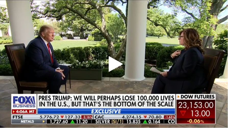 特朗普特朗普又改口：美国新冠肺炎死亡病例或超10万例