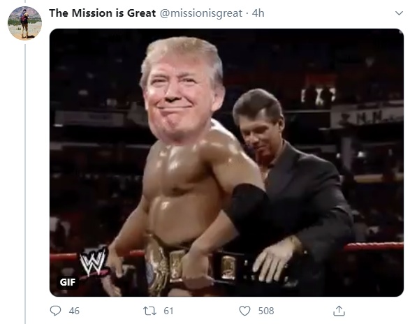 水军刚刚，特朗普竟用一个世界通用的贬义词，向他的水军致谢！