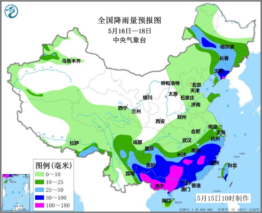 天气较强降雨将占据南北两端 黄淮江淮警惕强对流天气