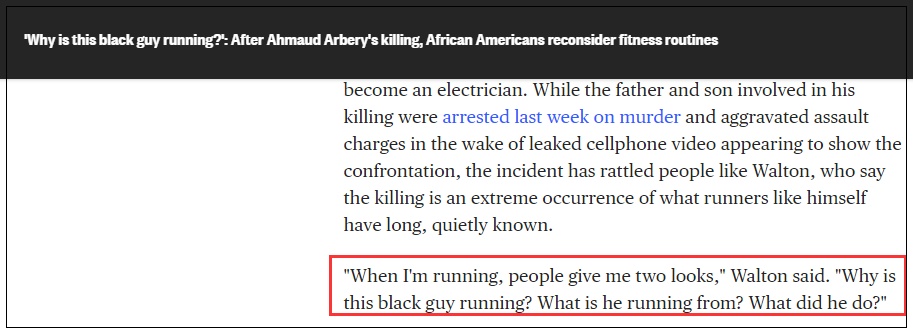 跑步爱跑步的美国黑人现在都在盘算：怎么跑才不会被打死？