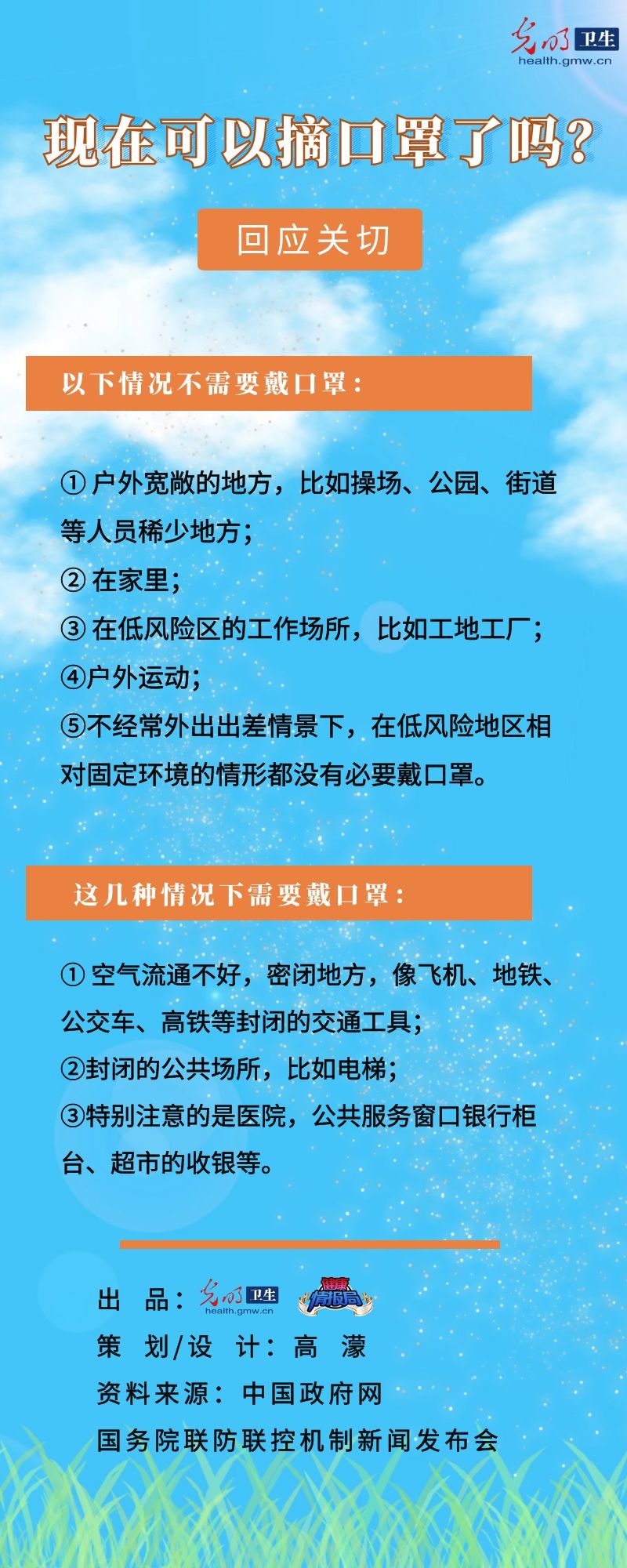 口罩一图读懂 | 回应关切：现在可以摘口罩了吗