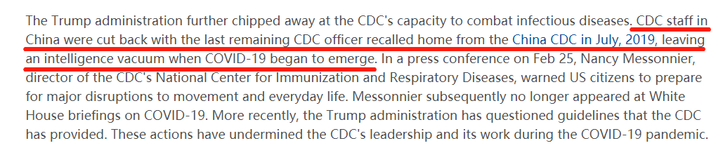 柳叶刀CDC沦为摆设 《柳叶刀》向特朗普政府开炮