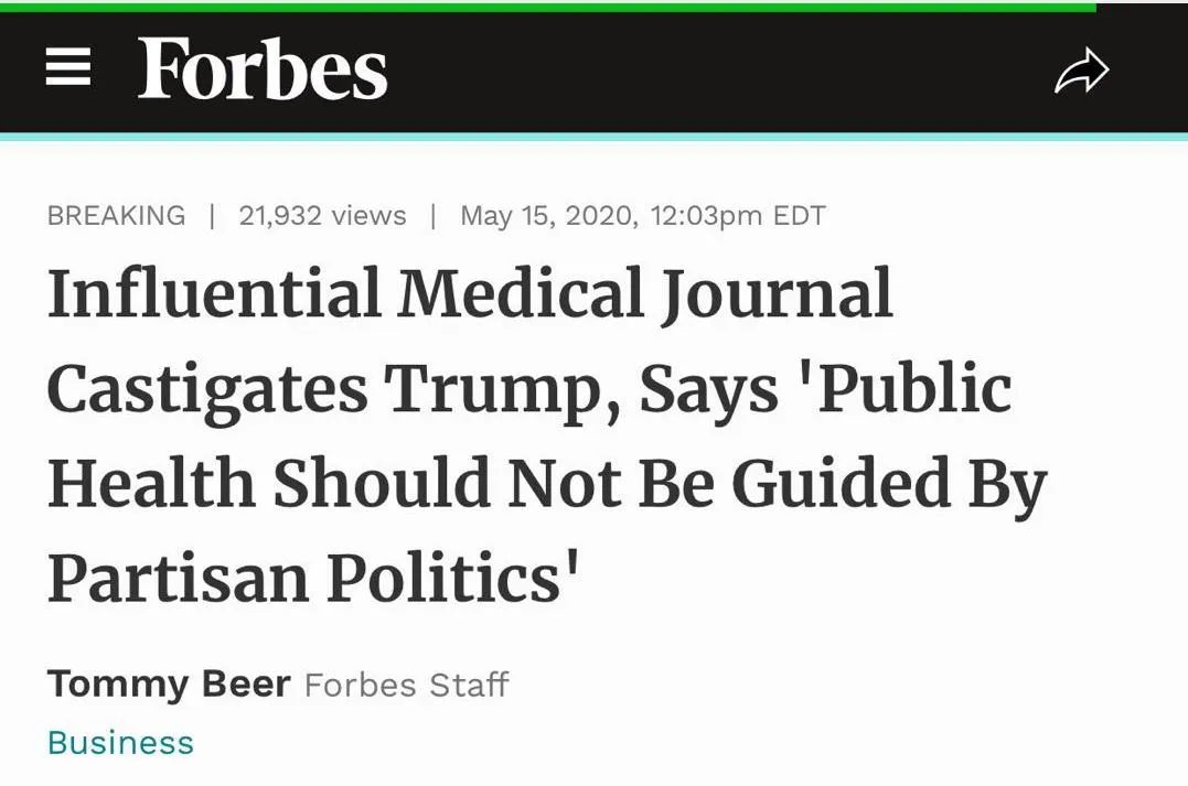 柳叶刀CDC沦为摆设 《柳叶刀》向特朗普政府开炮