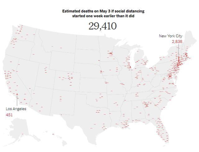 国际美研究人员：若提前两周“封城”，美国54000人本可不必死