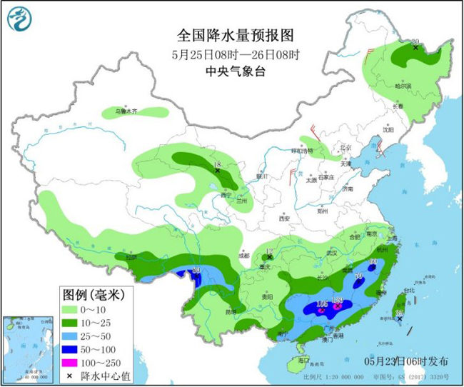 中国气象局南方地区将有较强降雨 东北华北频现阵雨或雷阵雨