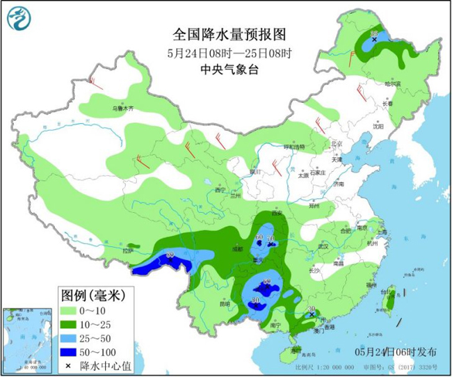 中国气象局较强降雨袭扰南方多地 西藏东南部等地迎持续阴雨