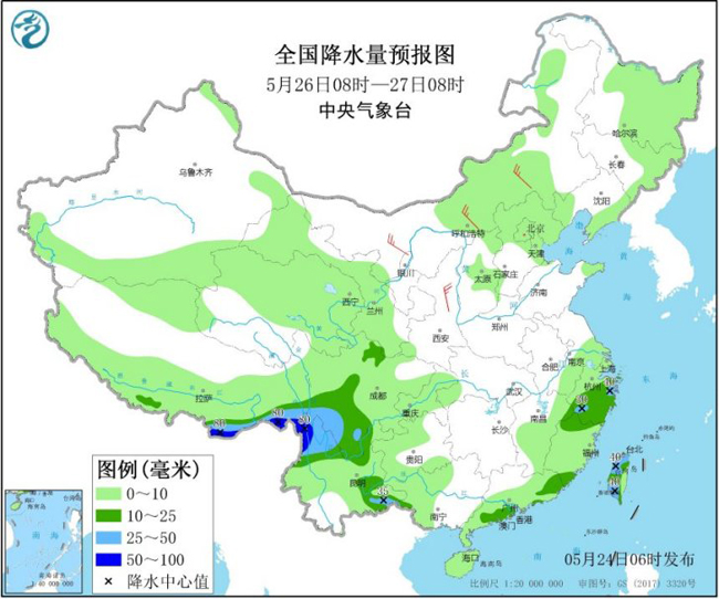 中国气象局较强降雨袭扰南方多地 西藏东南部等地迎持续阴雨