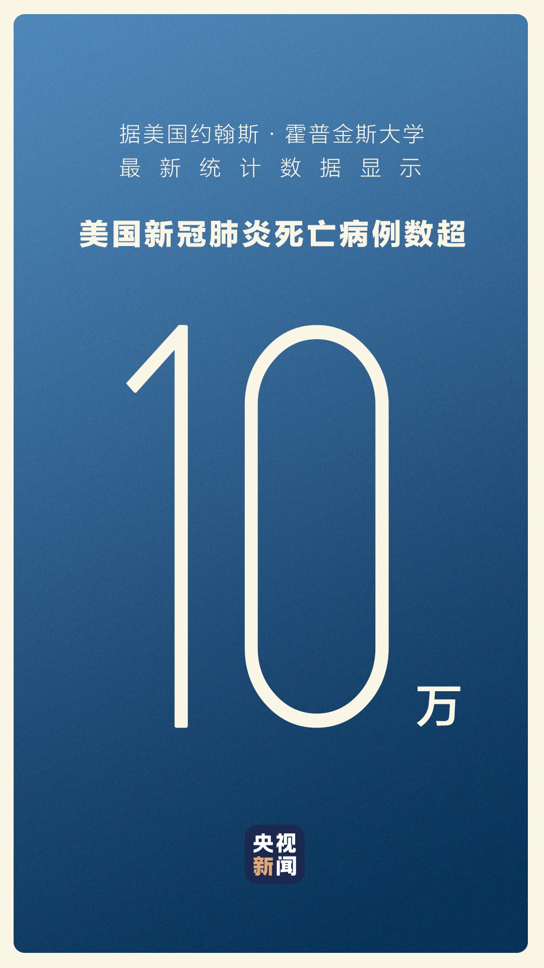 肺炎|美国累计死亡病例10万+!