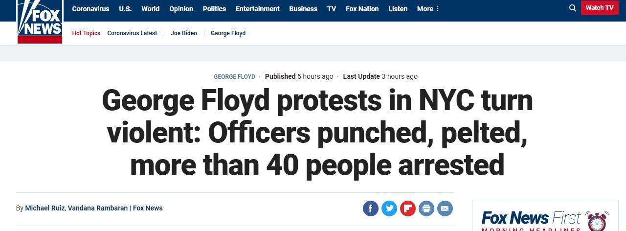 纽约|纽约市长发推力挺“遭暴力执法去世黑人”这天，纽约40多名抗议者被抓！