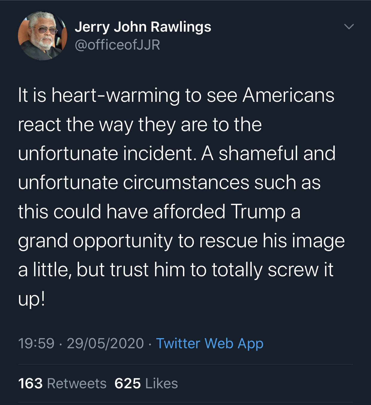 国际|?加纳前总统连发3条推文：可耻啊，美国；可耻啊，美国人