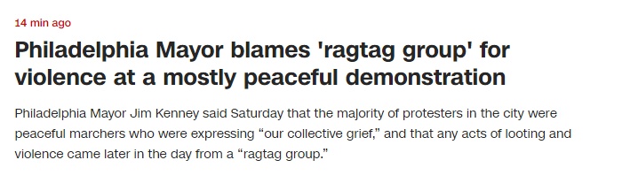 国际|快讯！费城市长：示威者大多数是和平表达，有“乌合之众”在煽动暴力和抢劫