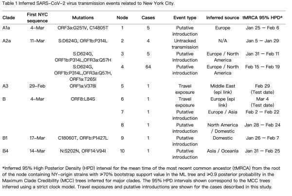 科学|《科学》刊发美国研究：纽约新冠病毒主要由欧洲和美洲引入