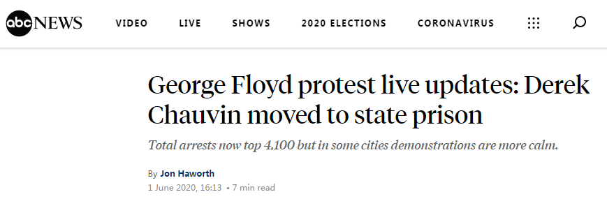 国际社会|突发！“跪杀”黑人当事警察出庭日期推迟至6月8日，全美4000人被逮捕！加拿大反歧视非洲裔冲突升级，巴西、新西兰也爆发抗议