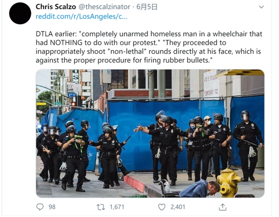 橡皮子弹|满脸是血...美坐轮椅流浪汉遭警方“橡皮子弹”击中，照片触目惊心！