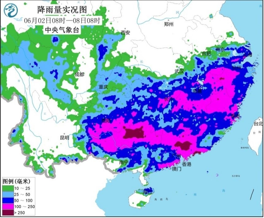 福建暴雨预警|过去一周南方超百毫米降雨覆盖约67万平方公里，暴雨将持续