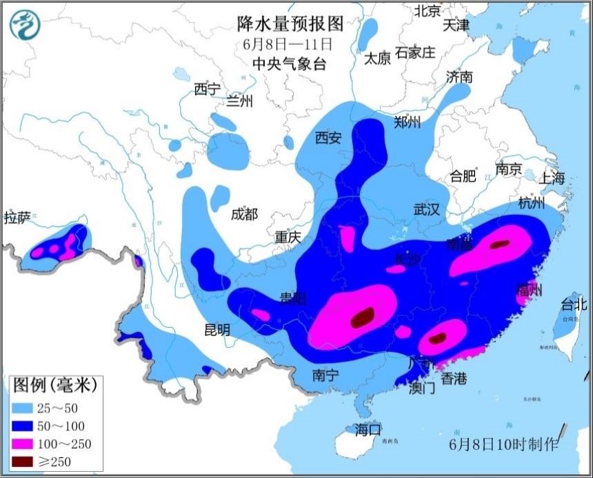 福建暴雨预警|过去一周南方超百毫米降雨覆盖约67万平方公里，暴雨将持续