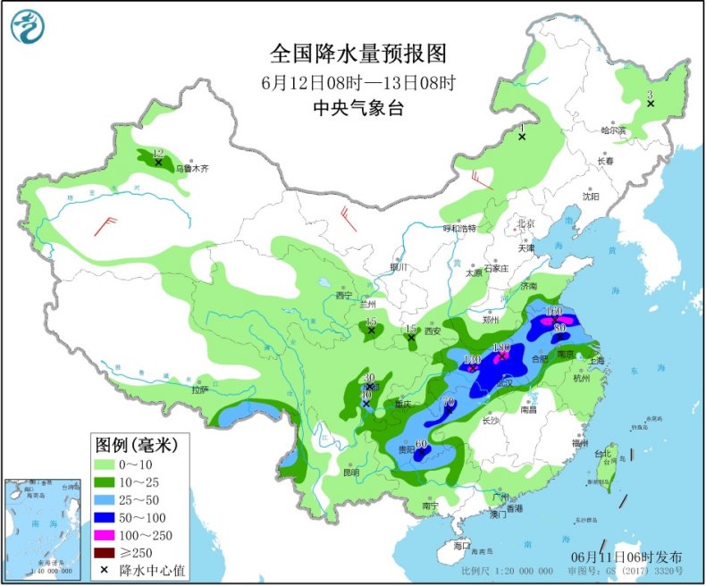 中国气象局|西南地区东部至黄淮等地有较强降雨东北华北等地多阵雨或雷阵雨