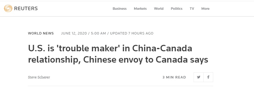 国际|“美国一直在利用加拿大，美国是中加关系的麻烦制造者。”