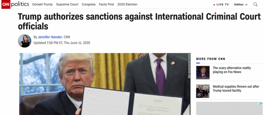 国际刑事法院|特朗普对国际刑事法院出招 专家：挥舞制裁大棒偏袒本国罪行
