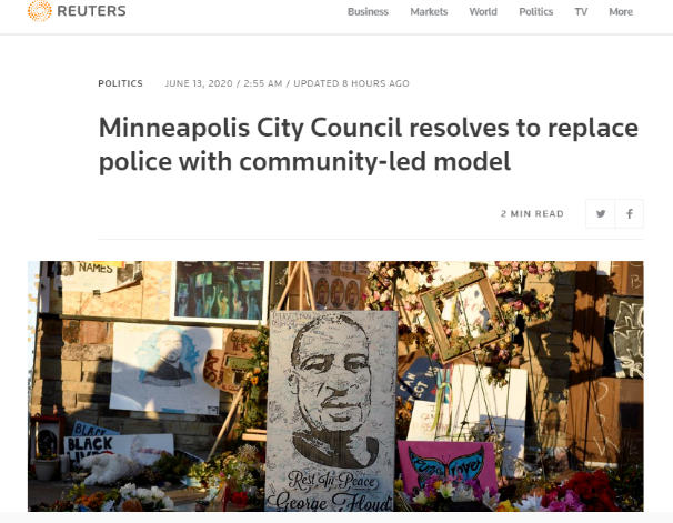 国际社会|外媒：明尼阿波利斯警察部门正式被废除