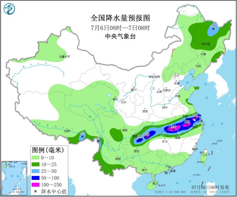 中国气象局|黔渝至长江中下游等地雨水难止 强降雨区高度叠加需警惕