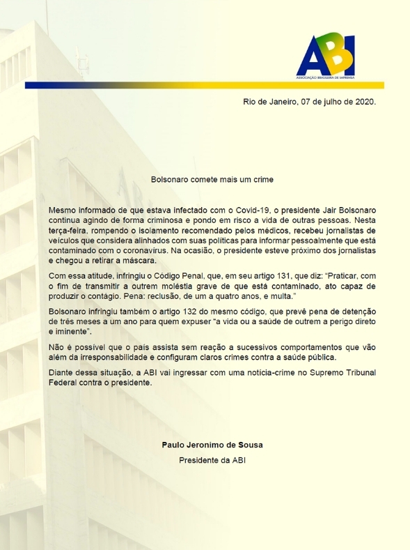 巴西总统|确诊后竟面对记者摘下口罩!巴西总统面临记者协会起诉:或遭监禁和罚款