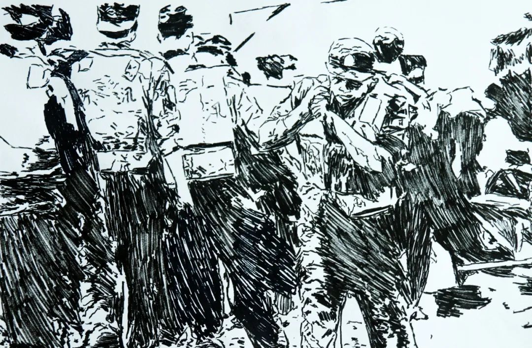 武警|感人画作，献给一线抗洪勇士