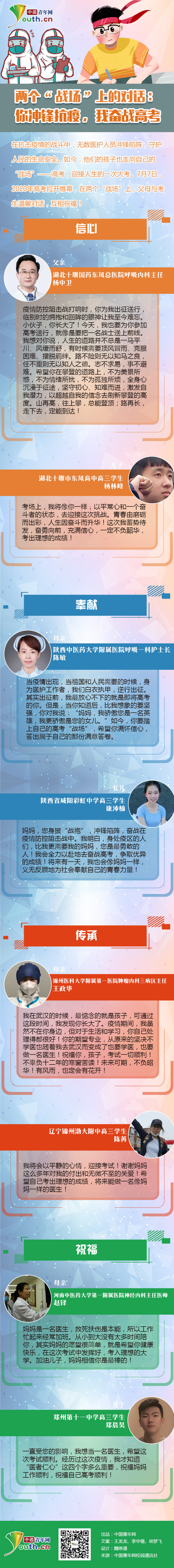 高考|两个“战场”上的对话:你冲锋抗疫,我奋战高考