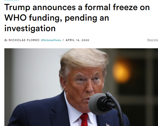 「特朗普」凌晨传来消息：美国正式宣布退出世卫组织！