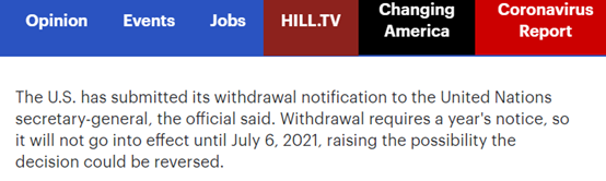 「特朗普」凌晨传来消息：美国正式宣布退出世卫组织！