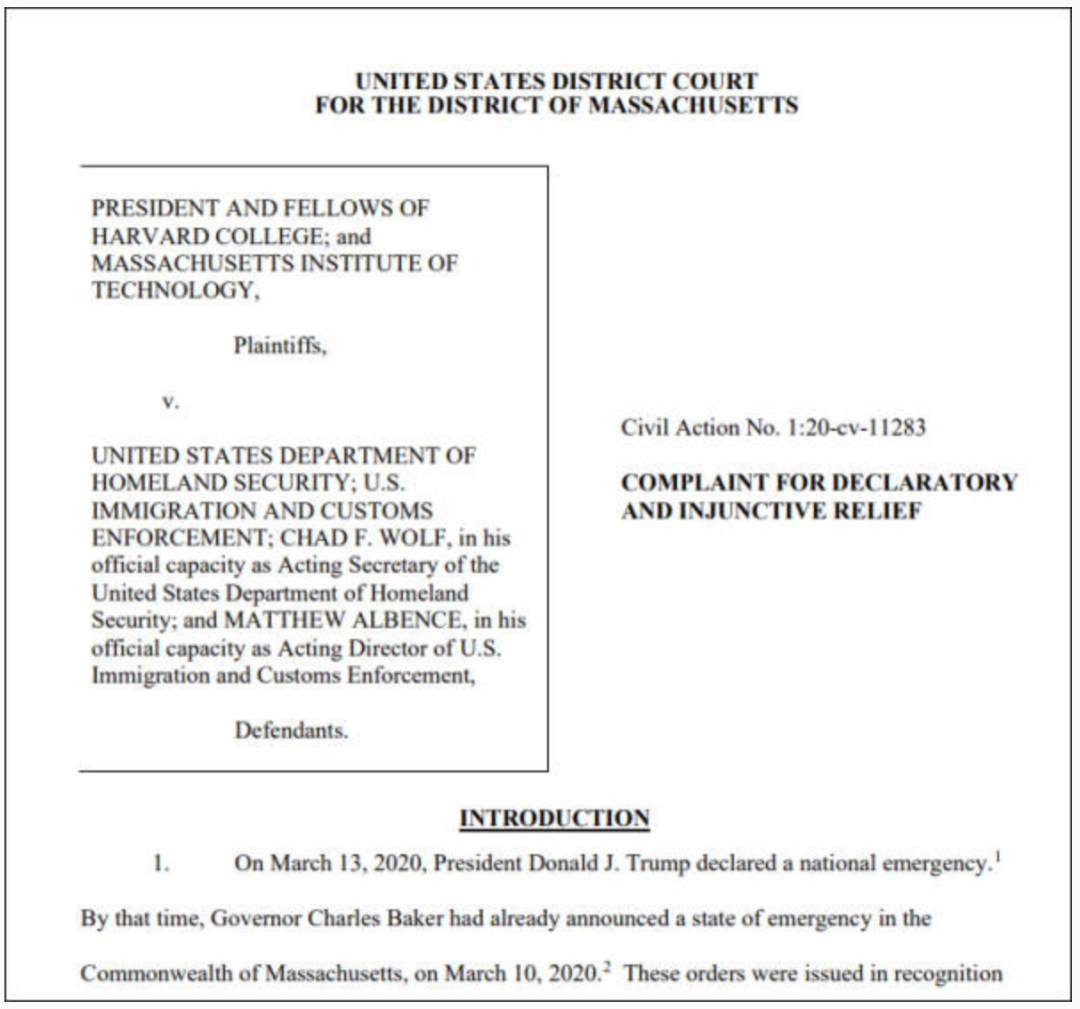 齐鲁网|哈佛和麻省理工不干了，将美国政府告上了法庭
