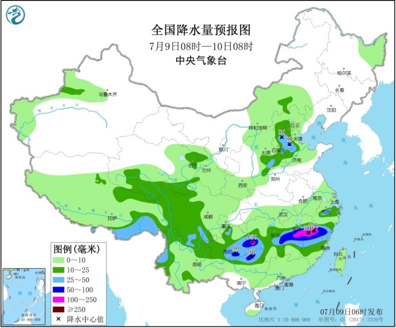 中国气象局|南方雨带摆动多变 华北地区多阵雨