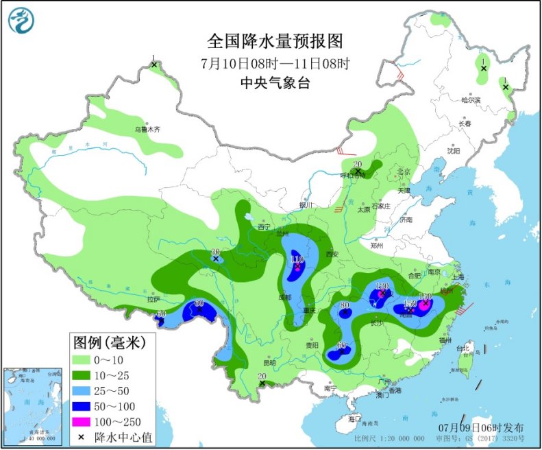 中国气象局|南方雨带摆动多变 华北地区多阵雨
