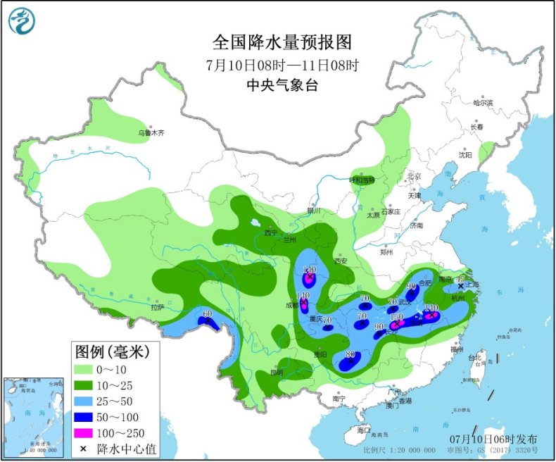 中国气象局|长江中下游地区仍有强降雨华北地区等地多对流性天气