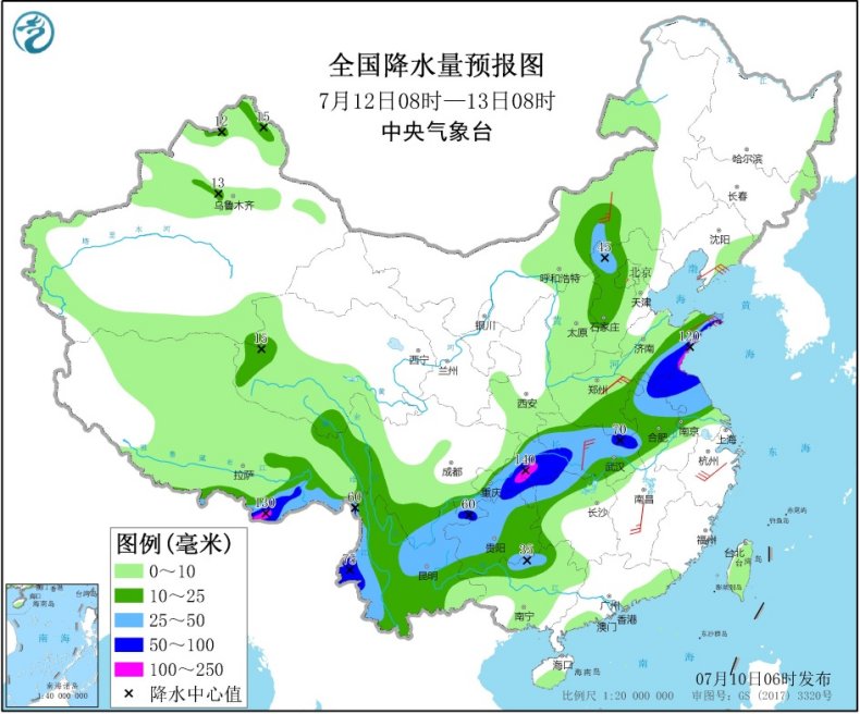 中国气象局|长江中下游地区仍有强降雨华北地区等地多对流性天气