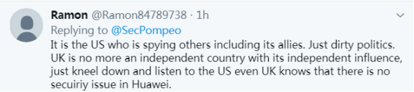华为|蓬佩奥“欢迎”英国禁华为，他们出动了！