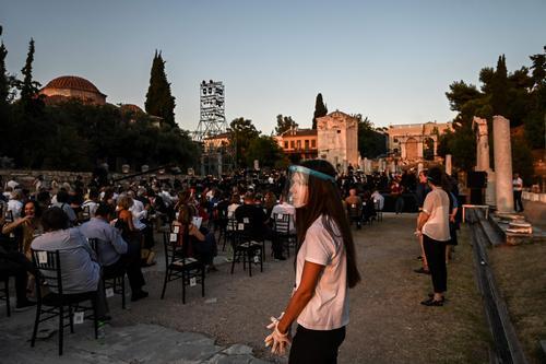 雅典|希腊雅典古罗马市集遗址前响起音乐声……