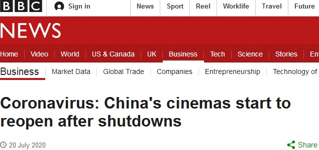 中央广电总台国际在线|外媒：中国电影院重开缘何令外媒集体关注？