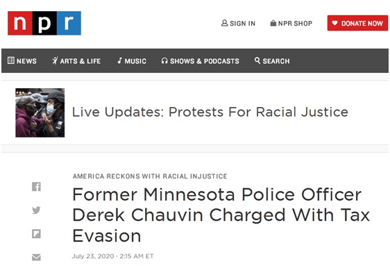 环球网|“黑人之死”案中白人警察又添新罪！美媒：德雷克?肖万夫妇还涉嫌九项逃税重罪