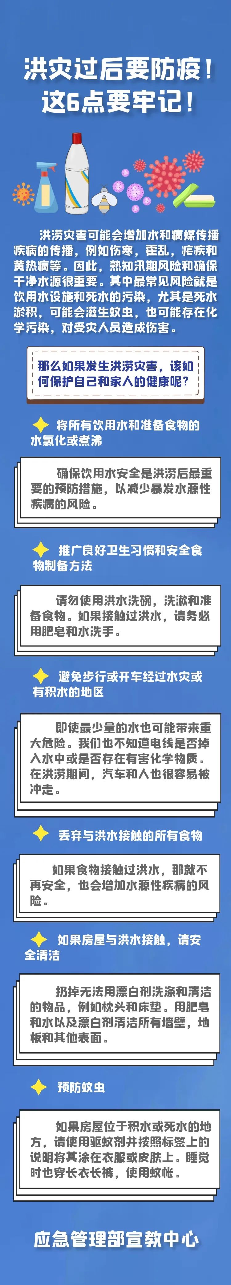洪灾|应急科普丨洪灾过后要防疫，这6点要牢记！