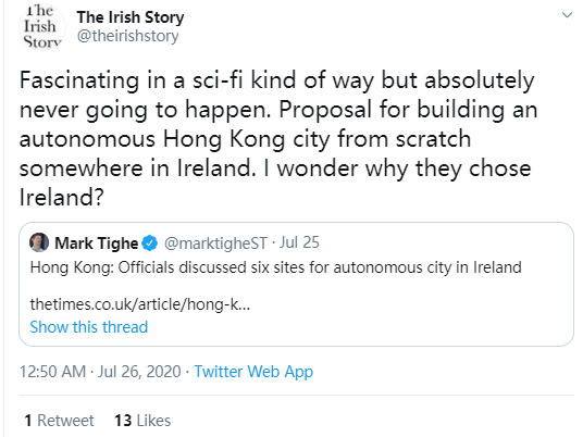 港独分子|“港独”分子想在爱尔兰买地“建城”，但爱尔兰并不傻