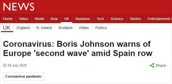 环球网|英国首相警告：欧洲要暴发第二波疫情高峰