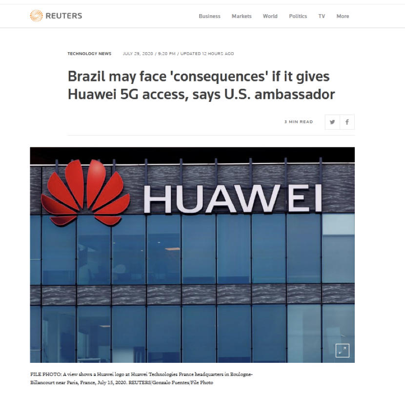 巴西总统|为华为，美国赤裸裸威胁巴西！