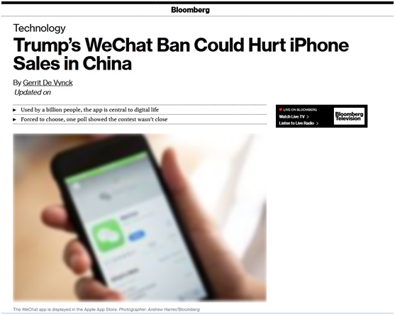 iphone|特朗普对微信下黑手，美媒开始担心苹果了！
